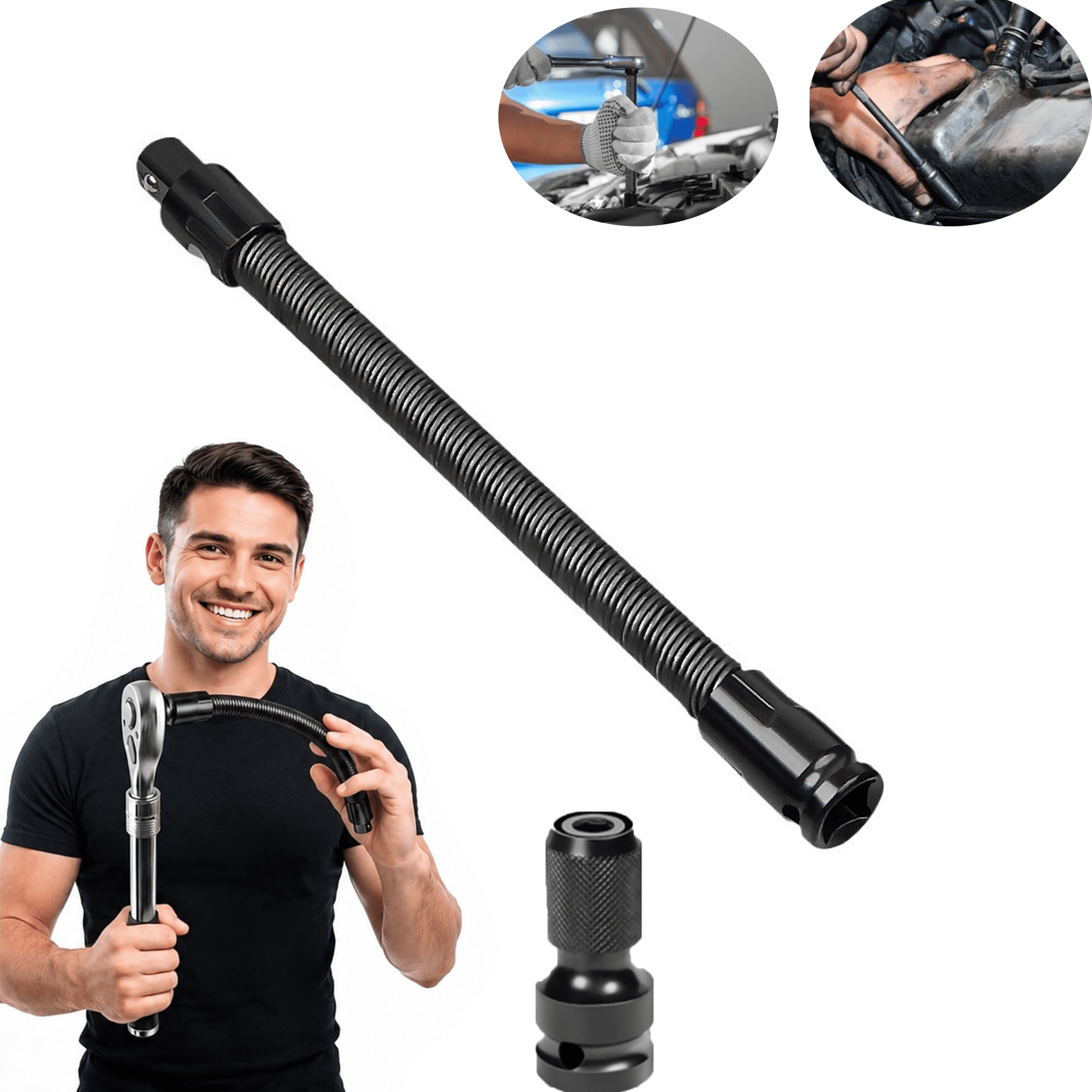 1/2 Flexible Shaft Extension Extender Torque Socket, Ratchet Spanners ...