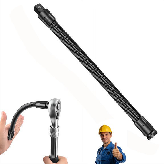 1/2 Flexible Shaft Extension Extender Torque Socket, Ratchet Spanners Electric Wrench Connecting Rod,Flex Reach Extensions Bar for Outlets, Electric Wrench Connecting Rod Hand Tools