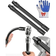 1/2 Flexible Shaft Extension Extender Torque Socket, Ratchet Spanners Electric Wrench Connecting Rod, Flex Reach Extensions Bar for Outlets, Portable Hand Drive Tool for Automotive Repair