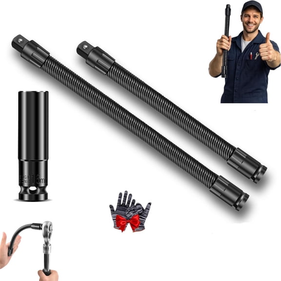 1/2 Flexible Shaft Extension Extender Torque Socket Ratchet Spanners Electric Wrench Connecting Rod, Portable Flexible Socket Extension for Automotive Repair & Tight Spaces