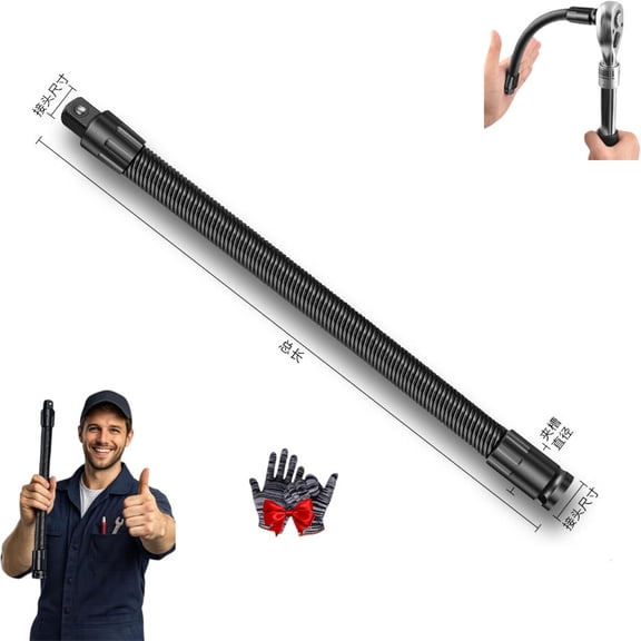 1/2 Flexible Shaft Extension Extender Torque Socket Ratchet Spanners Electric Wrench Connecting Rod, Portable Flexible Socket Extension for Automotive Repair & Tight Spaces