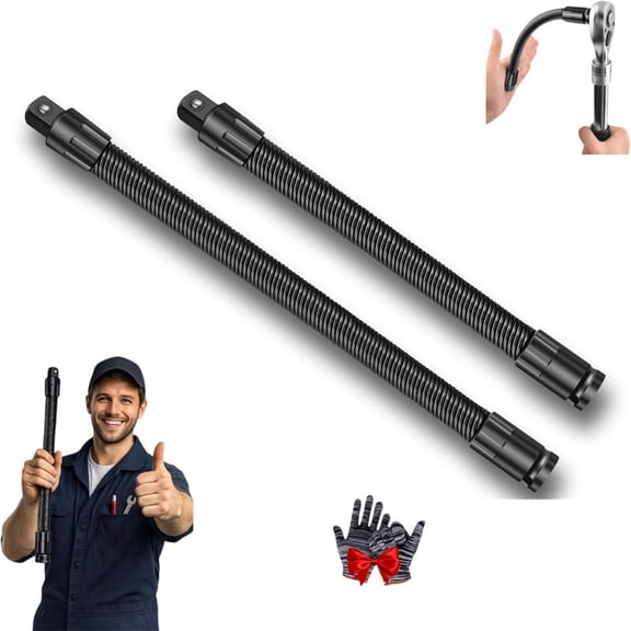 1/2 Flexible Shaft Extension Extender Torque Socket Ratchet Spanners Electric Wrench Connecting Rod, Portable Flexible Socket Extension for Automotive Repair & Tight Spaces