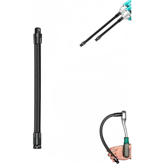 1/2 Flexible Shaft Extension Extender Torque Socket Ratchet Spanners Electric Wrench Connecting Rod ,Portable Hand Drive Tool For Automotive Repair (250mm)