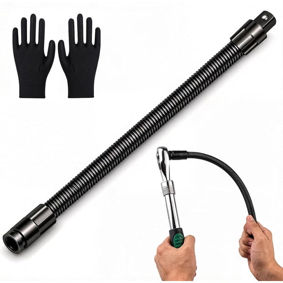 1/2 Flexible Shaft Extension Extender Torque Socket - Ratchet Spanners Electric Wrench Connecting Rod, Portable Hand Drive Tool For Automotive Repair For Tight Spaces, Wrench Extender (250mm)