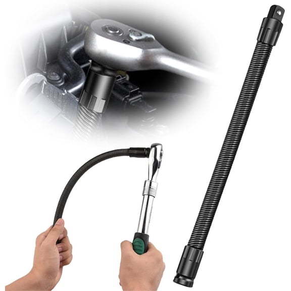 1/2 Flexible Shaft Extension Extender,Torque Socket Ratchet Spanners,Electric Wrench Connecting Rod,Reach Extensions Bar for Outlets,Hand Drive Automotive Repair Tight Spaces Tools (250mm)