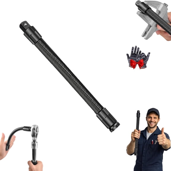 1/2 Flexible Shaft Extension Extender Torque Socket, Ratchet Spanners Electric Wrench Connecting Rod, flexible socket extension, for Tight Spaces Hand Drive Automotive Repair Tools