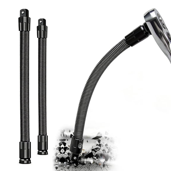 1/2 Flexible Shaft Extension, Torque Socket Ratchet Spanners Electric Wrench Connecting Rod, 360° Flex Long Reach Bendable Bar for Automotive