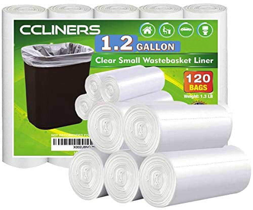 4 Gallon Trash Bag (120 Bags) CCLINERS Small Bathroom Garbage Bag Can  Liners for Home Kitchen and Office fit 3 Gallon, 4 Gallon (120 Count, 5  Colors)