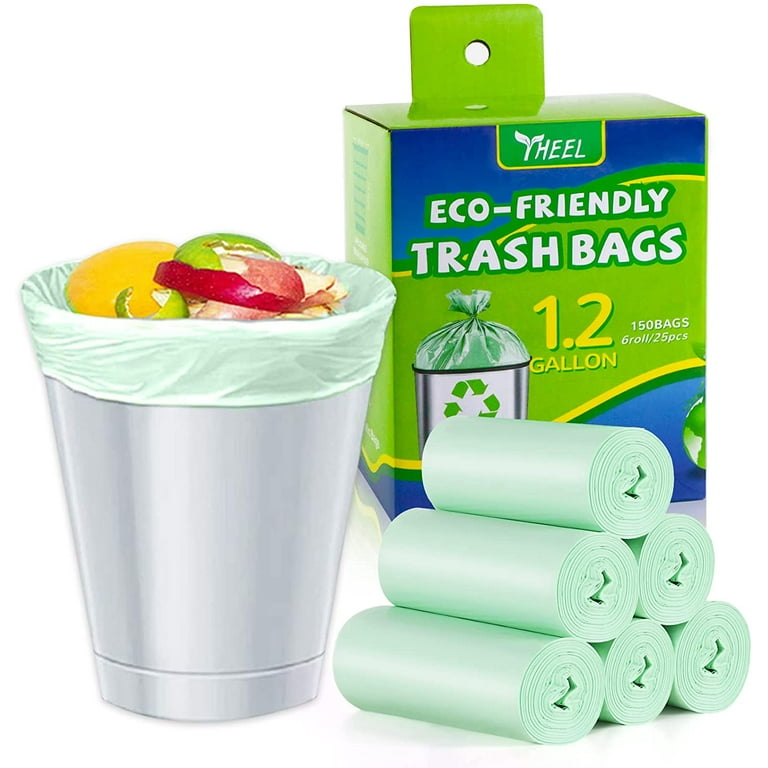 Small Trash bags 4 Gallon,Bathroom Garbage Bags, Small Garbage Bags  Wastebasket Trash Can for Bathroom Office, 5 Rolls(100 Count) -Colored