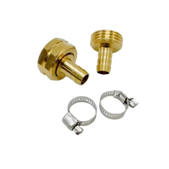 1/2 Garden Brass Mender End Repair Kit Hose Connector Male Female 0.6 Diameter