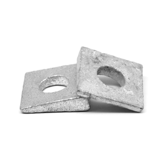 1/2" Grade F436 Square Beveled Structural Hardened Washer Medium Carbon Steel Hot Dip Galvanized Pk 90