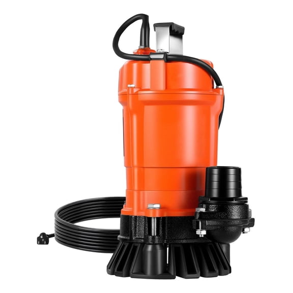 1/2 HP Submersible Trash Pump, 2000 GPH, 120V Cast Iron Submersible Sump Sewage Pump with 2 in Discharge, 39 ft Max Lift, Drain Dirty Clean Water, for Pools, Garden, Pond, Basement, Flooded Area