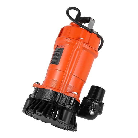 1/2 HP Submersible Trash Pump, 2000 GPH, Cast Iron Sump Pump 2in Discharge, 39ft Lift, for Pool, Pond, Basement, Sewage, Dirty Water Drainage