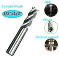 1/2'' HSSHigh speed stee Straight Shank 4Flute Spiral End Mill Cutter