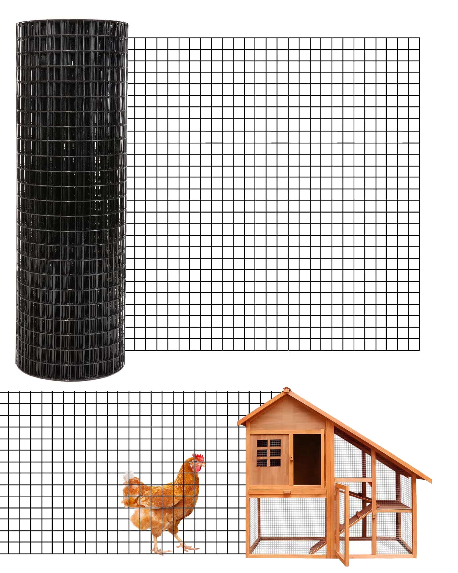 1/2" Hardware Cloth 19 Gauge - Galvanized & Coated for Animal Enclosures, Size: 0.9*15m