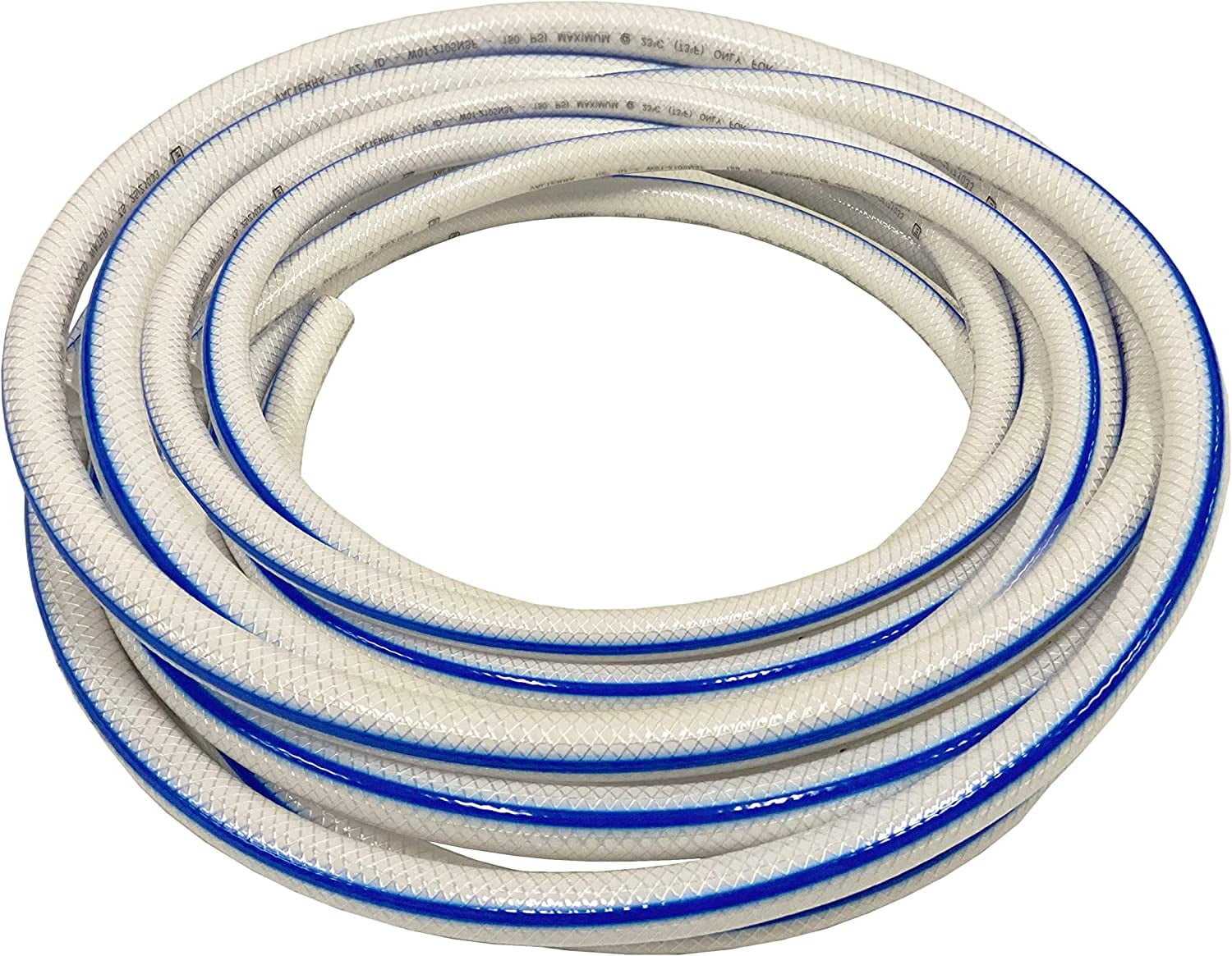 1/2" Heavy Duty Braided PVC Tubing Reinforced Hose, Non-Toxic for RV Pressurized Hot Water Line (500 Feet)