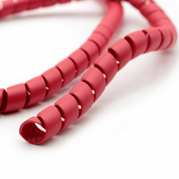 1/2" Heavy Duty HDPE Spiral Wrap - Length: 10 Feet - Color: Red