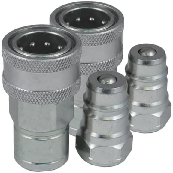 1/2" Hydraulic Ball Pioneer Style Couplers Tractor Quick Connects NPTF Pipe Thread AG Couplings ISO 5675 (2-Pairs)$$Plumbing & HVAC