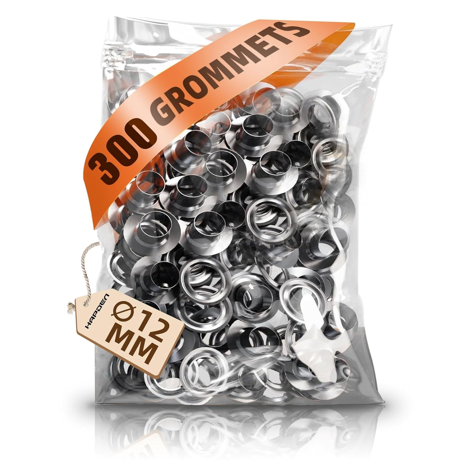 1/2 I h Grommets for Grommet Tool, 12mm Grommet Tool Kits,300 Sets Grommet Refill for Grommet Kit
