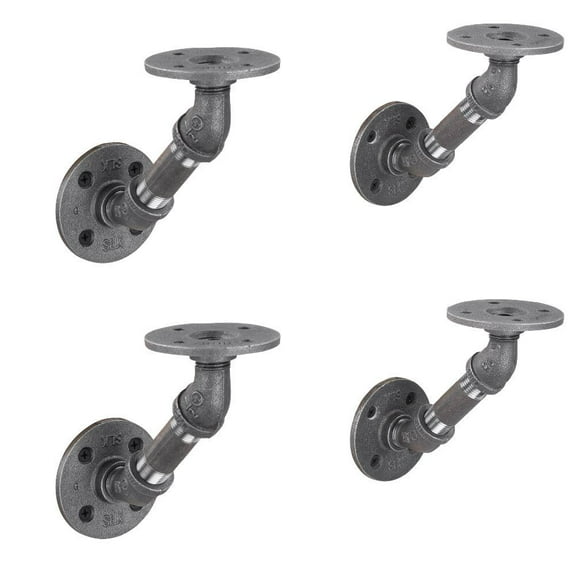 1/2 In X 3 In Double Flange Angled Bracket Kit, 4 Pack