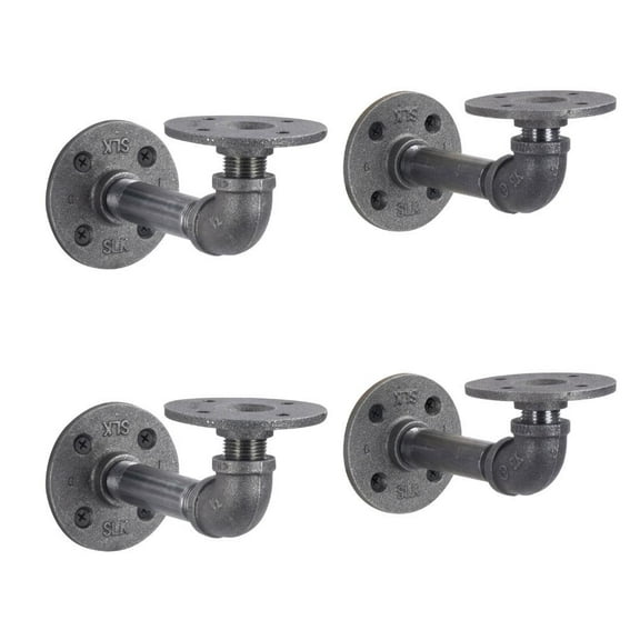 1/2 In X 4 In Double Flange Shelf Bracket, 4 Pack