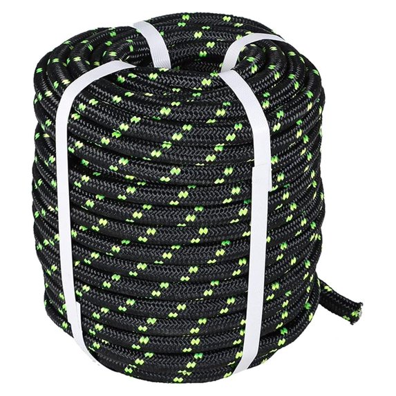 1/2 Inch by 200 Feet Double Braid Polyester Arborist Rigging Rope, High Strength Rope Sling Multipurpose Bull Rope for Utility, Rigging, Hoisting(Black)