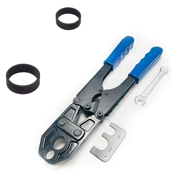 1/2-Inch & 3/4-Inch Combo Pex Copper Ring Crimping Tool Suit all US F1807 Standards-Including 20 Pieces & 10 Pieces Pex Copper Crimp Rings