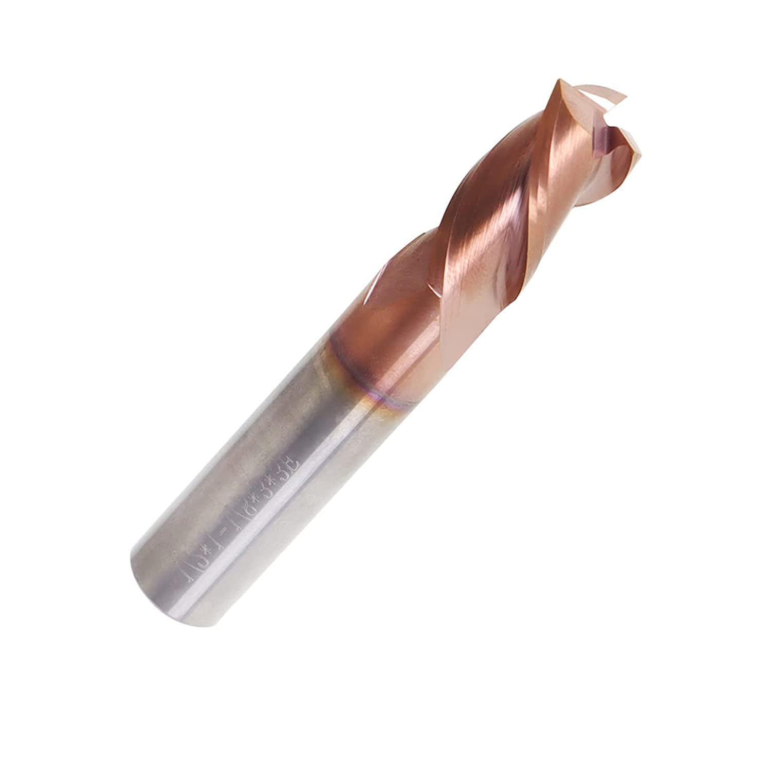 1/2 Inch 3 Flute Carbide Square End Mill, 37 Degree Helix ZRN Coating Mill Bits