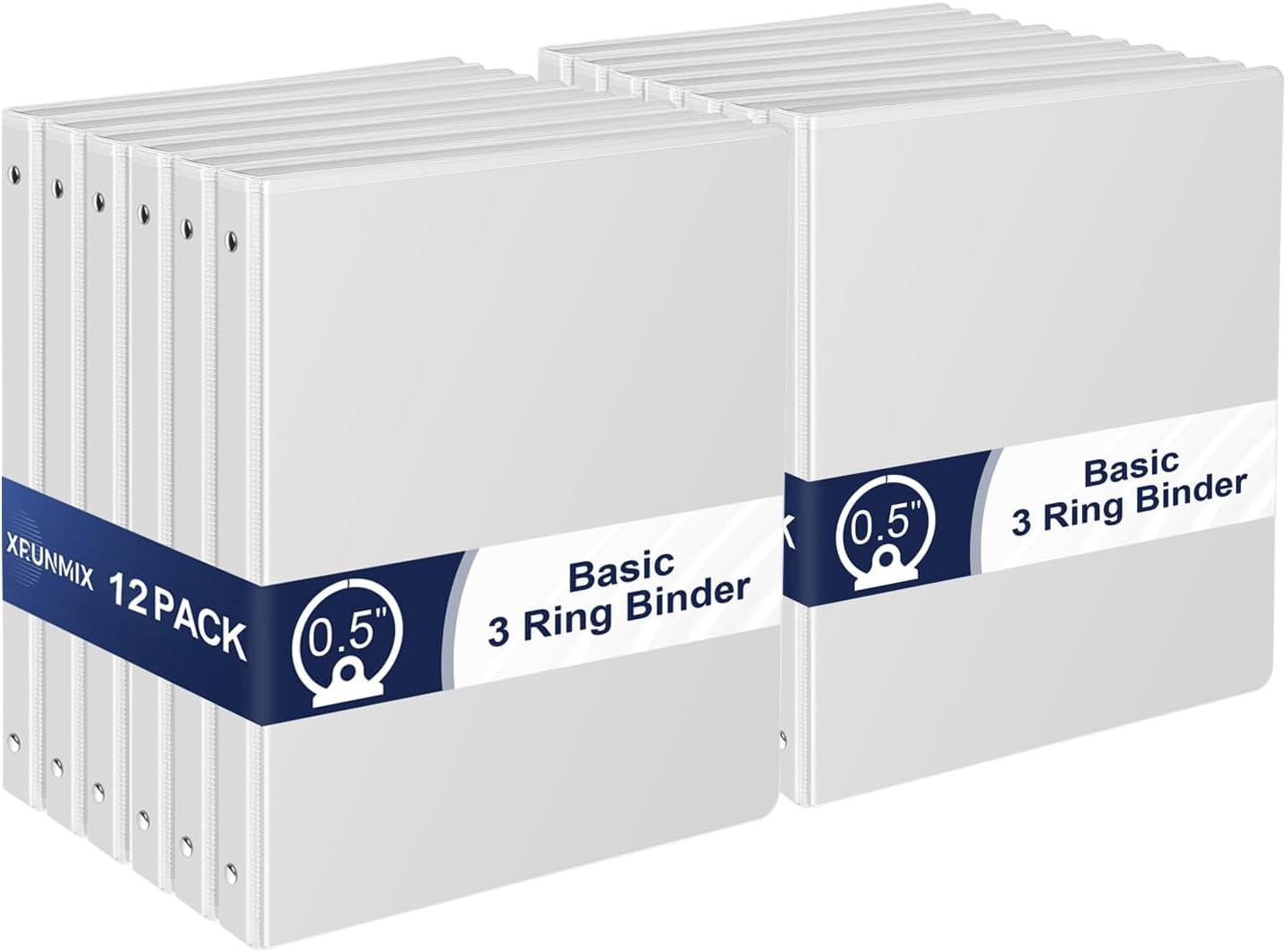 1/2 Inch 3-Ring-Binder with Pockets, 0.5''-inch Round Binders Holds 100 ...
