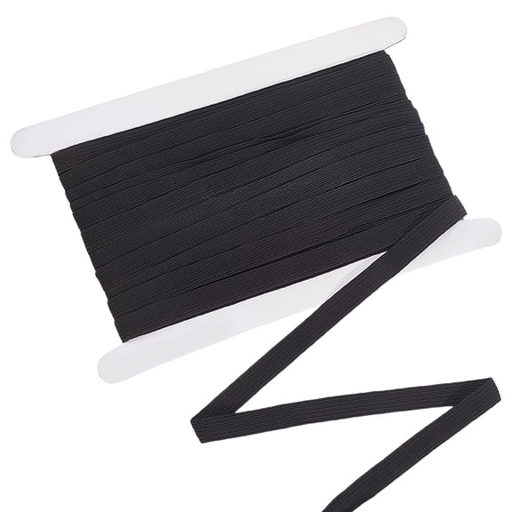 1/2 Inch 9.84 Yards Flat Elastic Strap Black High Elasticity Wide Tape Sew on Heavy Stretch Knit Braid Cord Polyester Strip