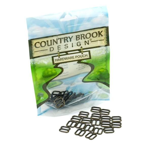 Country Brook Design® 1/2 Inch Antique Brass Metal Round Wide-Mouth Lite Weight Triglides, 25 Pack