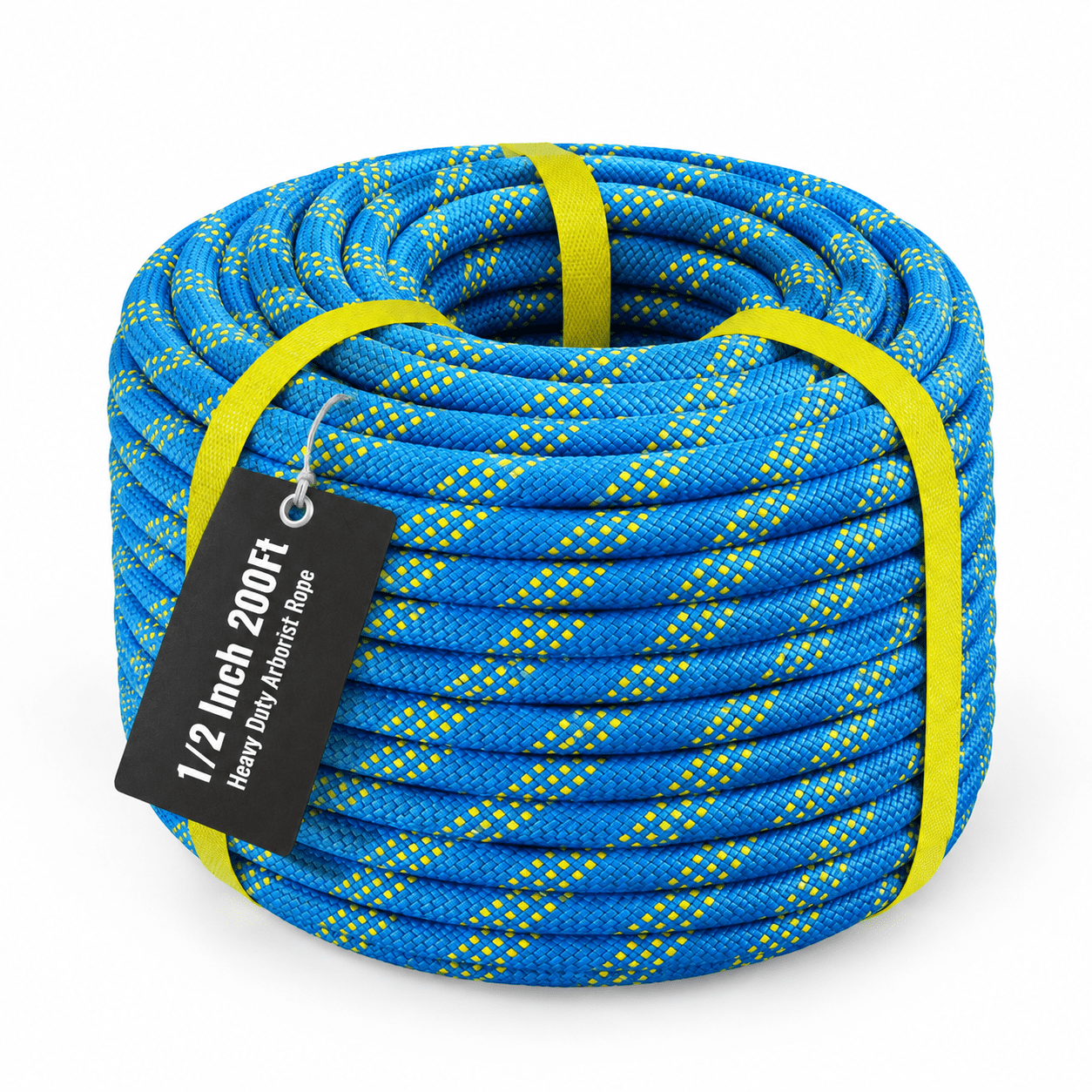 1/2 Inch Arborist Climbing Rope, Blue & Yellow, 200FT, 9000lbs Heavy ...