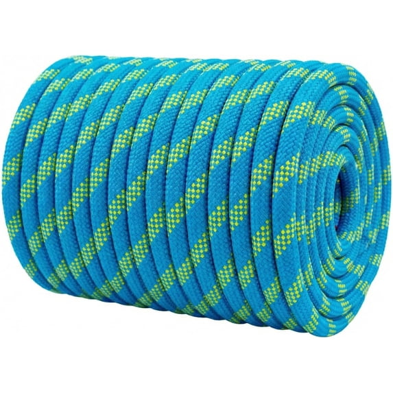 1/2 Inch Arborist Rigging Rope (100 Ft) - ASTM F2116 Certified (9,000 lbs MBS / 900 lbs SWL) - Static Polyester Bull Rope for Tree Climbing, Nautical Rigging & Swings (Blue)