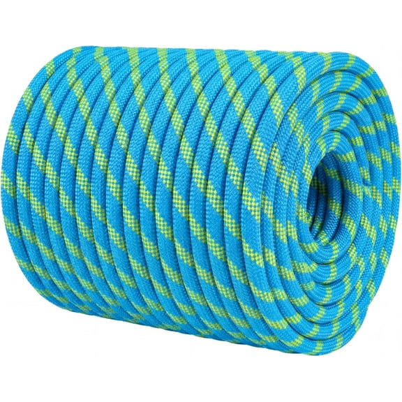 1/2 Inch Arborist Rigging Rope (150 Ft) | 9,000 lbs MBS Double Braid Polyester Bull Rope | ASTM F2116 Certified Static Line for Tree Removal, Heavy Limb Lowering & Utility Hoisting - Blue