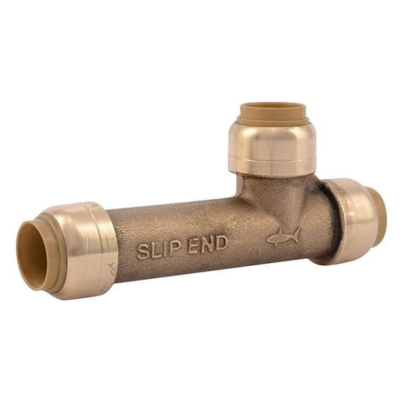 1/2 Inch Brass Push to Connect Slip Tee - Copper & CPVC Plumbing Fitting, Lead Free, U3362LFA, Easy Install