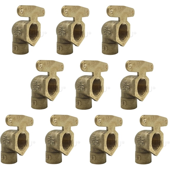 1/2-Inch Cast Brass Alloy 90-Degree Hy-Set/Hy-Ear Elbow, C x F (10-Pack)