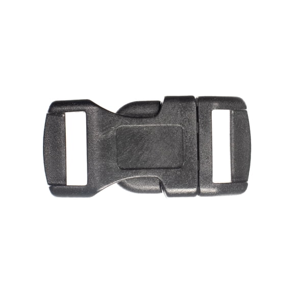 1/2 Inch Contoured Single Bar Buckle - Black - 25 Pack