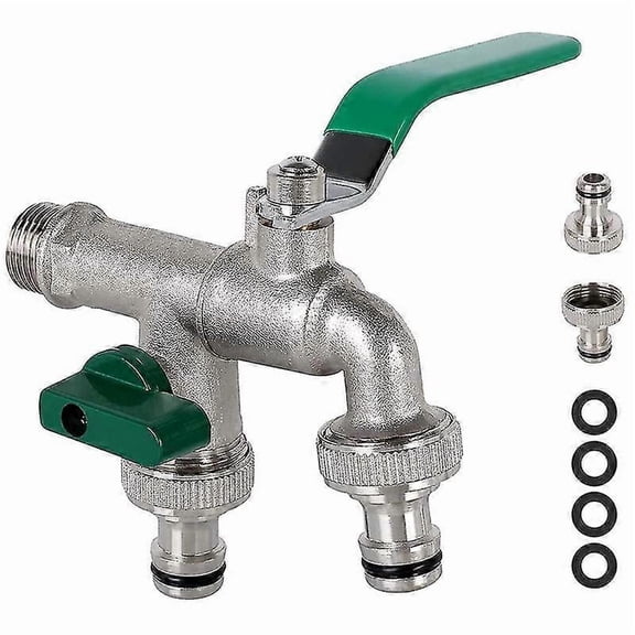 1/2 Inch Double Outlet Tap Rust And Frost Protection High Quality Brass Faucet With Double Connecti