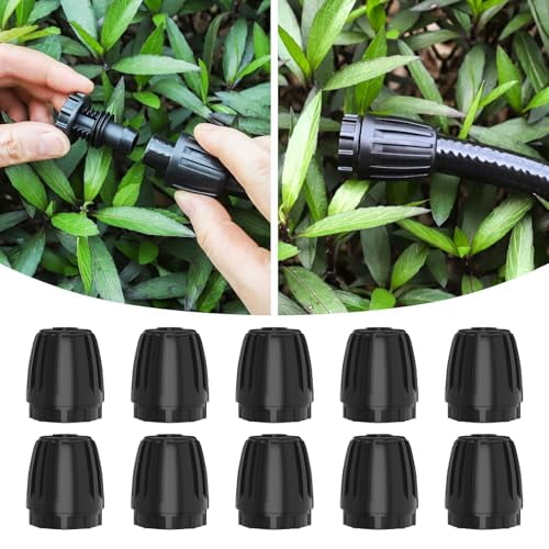 1/2 Inch Drip Irrigation End Caps, End Plugs (1/2" ID x 0.65" OD) for Garden Watering Systems 10 Pack
