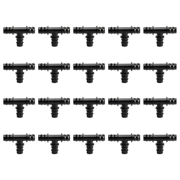 1/2 Inch Drip Irrigation Fittings, 20Pcs Lock Barbed Tee for 1/2 In Vinyl Tubing, Drip Line Parts 3-Way Tees Irrigation Connectors for Drip Sprinkler Garden Lawn Watering Systems, Green
