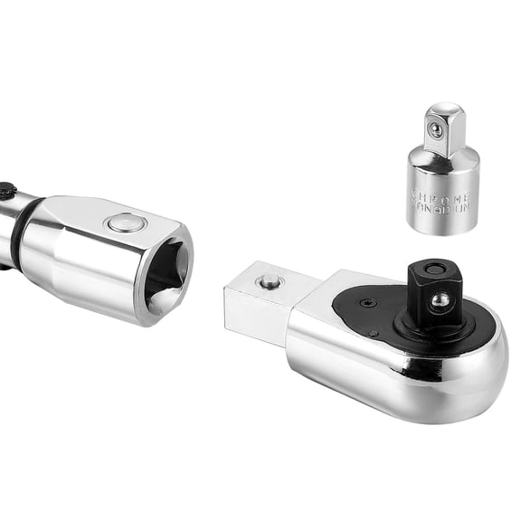 1/2 Inch Drive Adjustable Click Torque Wrench 20-160 lbf-ft 27.1-216.8 N.m Dual-Direction Dual Range Scales 72-Tooth 2% Precision with Adapter Interchangeable Jaw and Ratchet Head