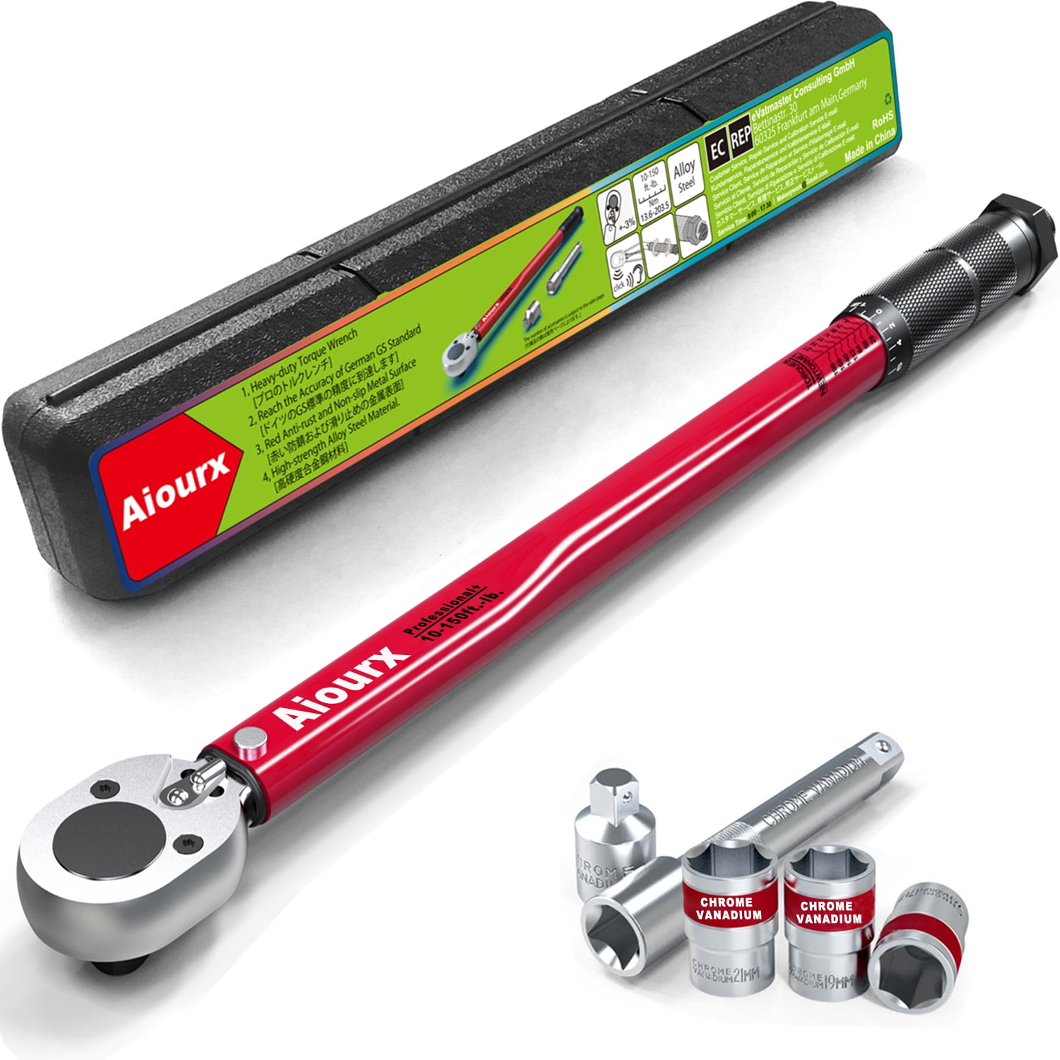 Aiourx, 1/2 inch Drive Click Torque Wrench Set 6 Piece - Walmart.com