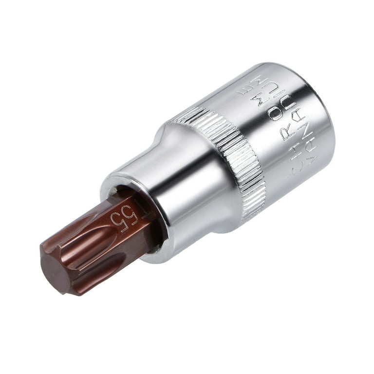 Uxcell T55 2.17'' Length 1/2-Inch Drive Torx Bit Sockets S2 Steel