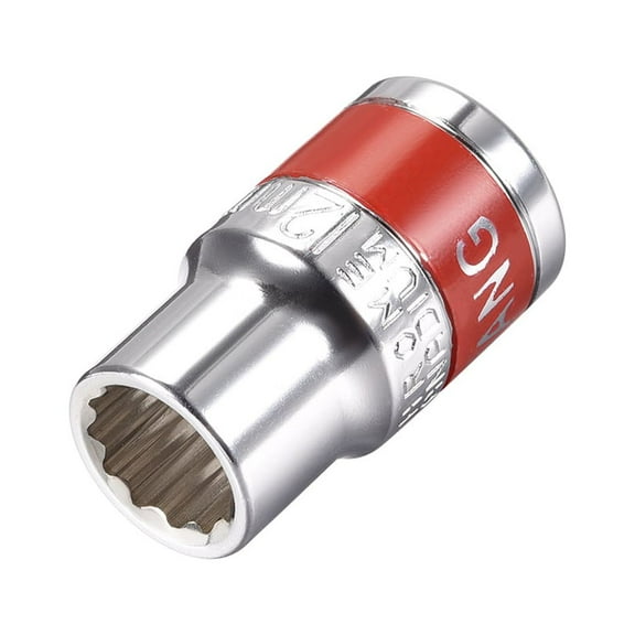 1/2-Inch Drive by 12mm Shallow Socket w Red Band, Cr-V, 12-Point, Metric