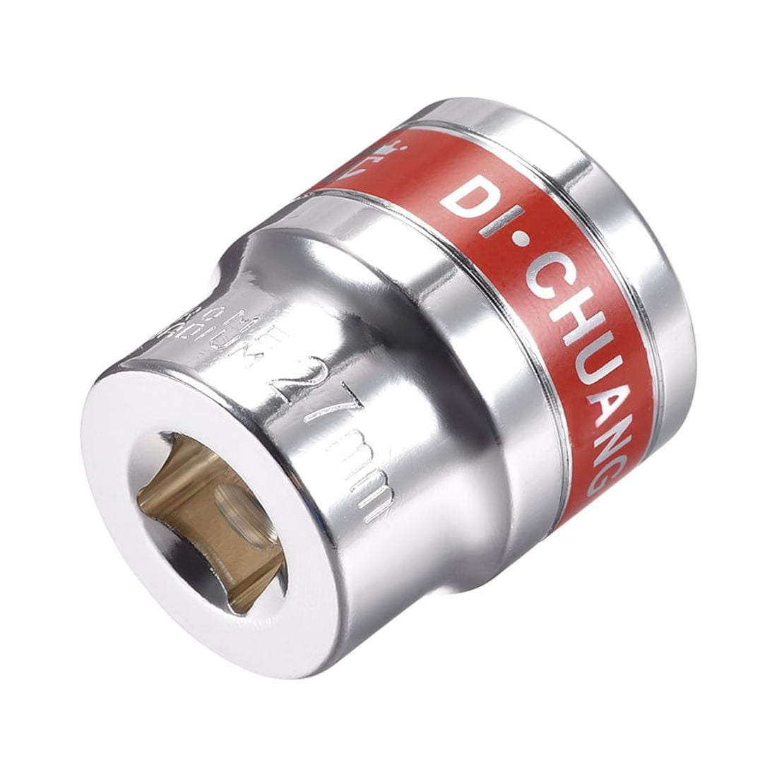 1/2-Inch Drive by 27mm Shallow Socket w Red Band, Cr-V, 6-Point, Metric ...