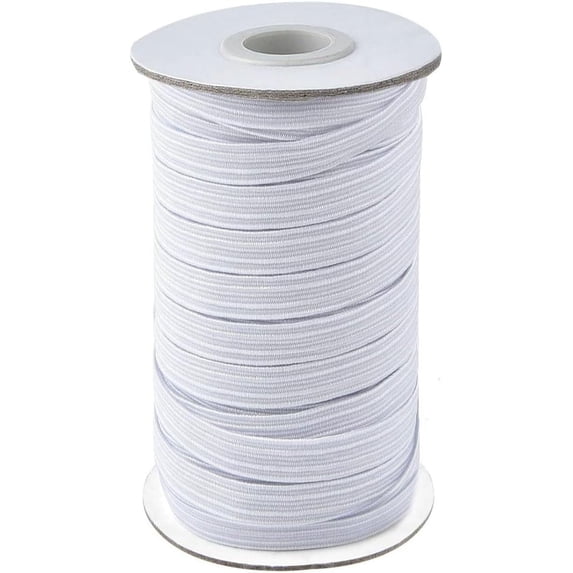 1/2 Inch Elastic Bands for Sewing, 50 Yards Length Flat Stretch Elastic Cord for Crafts DIY Sewing (White)