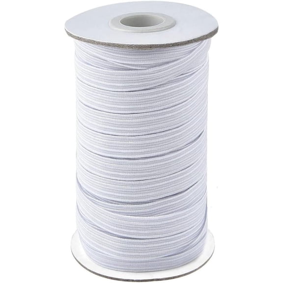 1/2 Inch Elastic Bands for Sewing, 50 Yards Length Flat Stretch Elastic Cord for Crafts DIY Sewing (White)