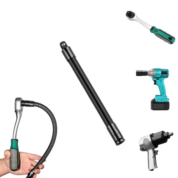 1/2 Inch Flexible Socket Extension Rod, Bendable Connecting Bar for Electric Wrench, Portable Repair Tool for Automotive Mechanical Work