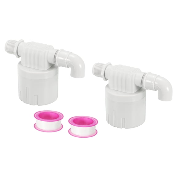 1/2 Inch Float Valve, 2 Pack Plastic Side Inlet Water Automatic Water Level Control Valve