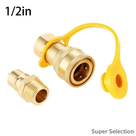 1/2 Inch Gas Quick Connect Kit, Brass Quick Disconnect Fitting With Internal Thread NPT For Low Pressure Natural Gas Or Propane, For Grill, Heater, Fireplace Connection